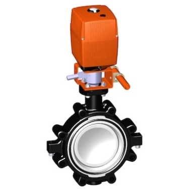 電動(dòng)蝶閥，24V 帶手動(dòng)手柄、+GF+電動(dòng)蝶閥 電動(dòng)塑料蝶閥